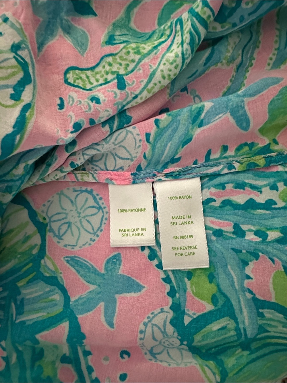 Lilly Pulitzer Pink, Teal & Lime Tropical Print Tunic - Picture 6 of 6